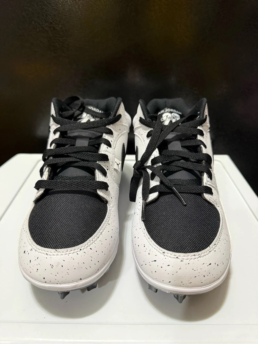 Air Jordan Stadium 90 Low TD Baseball Cleats Black White Men's Size 9 HQ0210-100